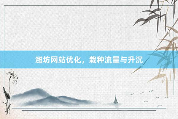 潍坊网站优化，栽种流量与升沉